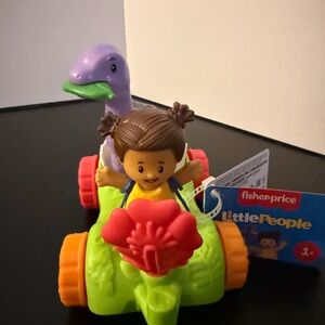 Fisher-Price Little People Dino Parade Float Girl Figure & Purple Dino NEW